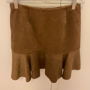 Necessary Objects, tan suede skirt, size medium